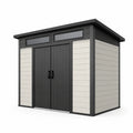 Abri de jardin en résine et métal gris avec fenêtres en polycarbonate 185x152x226 cm