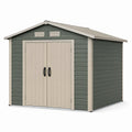Abri de jardin en plastique gris et ivoire avec ventilation 290x223x239 cm