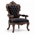 Fauteuil en bois et velours noir