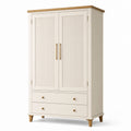 Armoire en bois de pin avec portes et tiroirs 180x90x50 cm