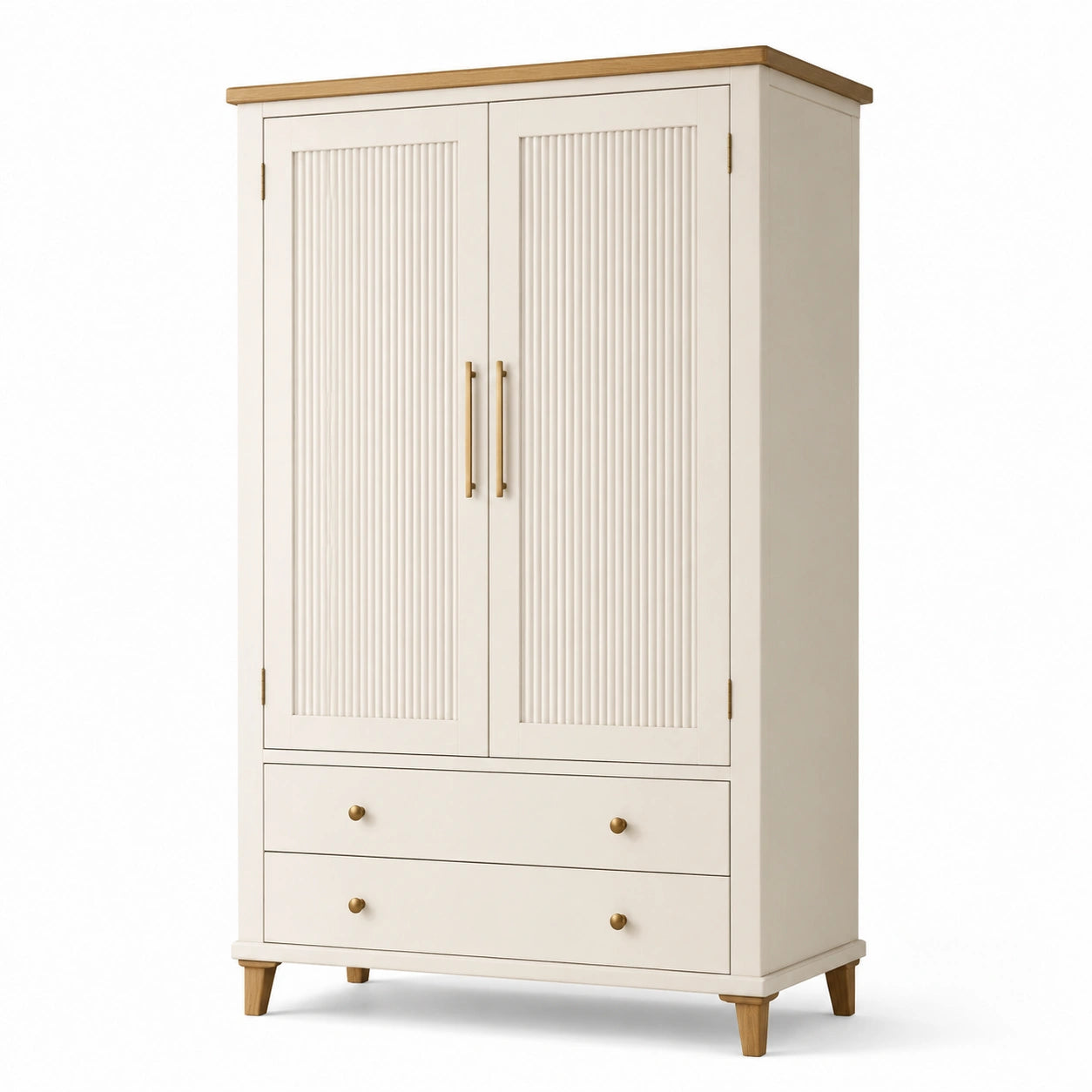 Armoire en bois de pin avec portes et tiroirs 180x90x50 cm
