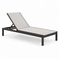 Chaise Longue en Aluminium Réglable Textilène Gris 195 cm