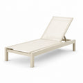 Chaise longue en aluminium et textilène beige avec dossier réglable