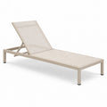 Chaise longue en aluminium et textilène beige 200x65x35 cm