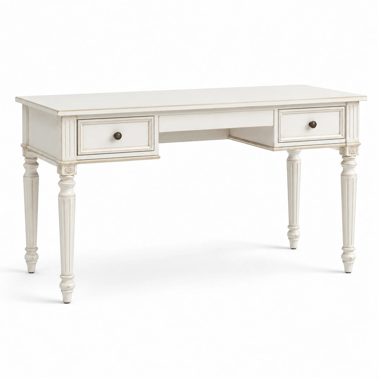 Bureau en bois blanc avec tiroirs 120x60x75 cm