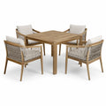 Ensemble de salle à manger en bois avec chaises en corde